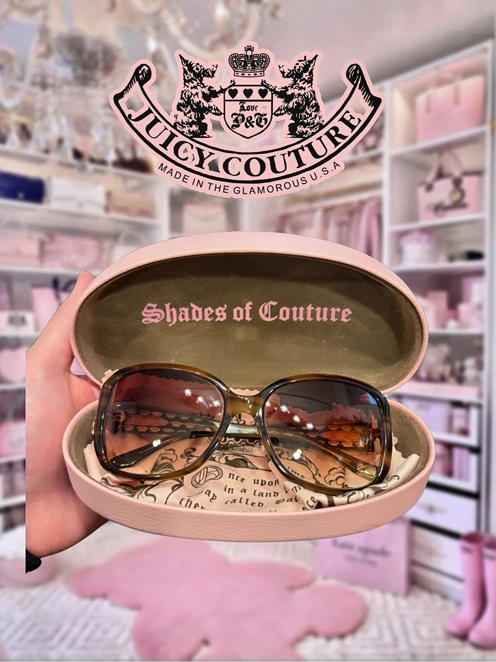 Juicy Couture JU503/S Oversized Sunglasses Brown & Pink
